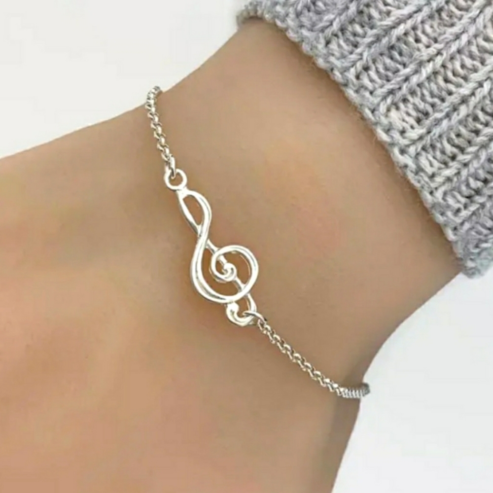 NEW Silver Treble Clef Bracelet